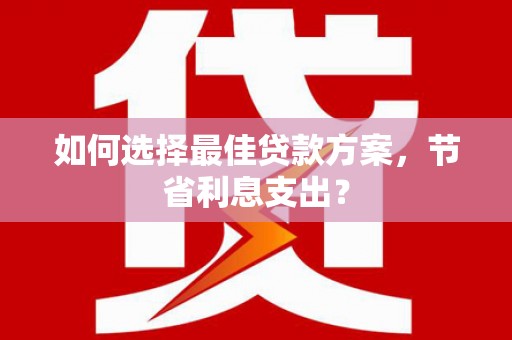 仙游如何选择最佳贷款方案，节省利息支出？