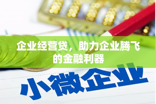 仙游企业经营贷，助力企业腾飞的金融利器