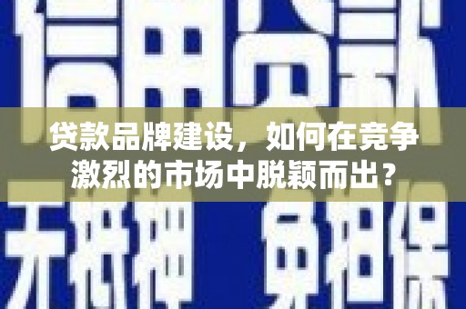 仙游贷款品牌建设，如何在竞争激烈的市场中脱颖而出？