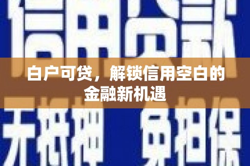 仙游白户可贷，解锁信用空白的金融新机遇
