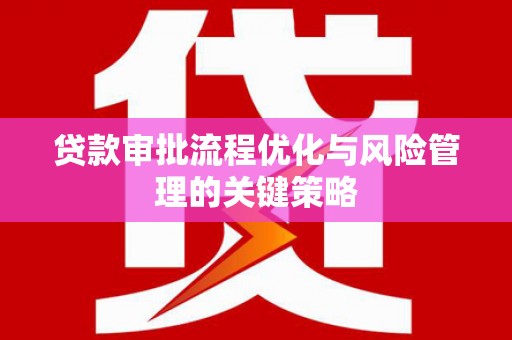 仙游贷款审批流程优化与风险管理的关键策略