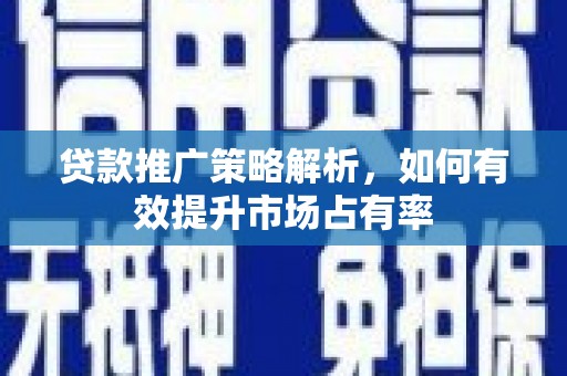 仙游贷款推广策略解析，如何有效提升市场占有率