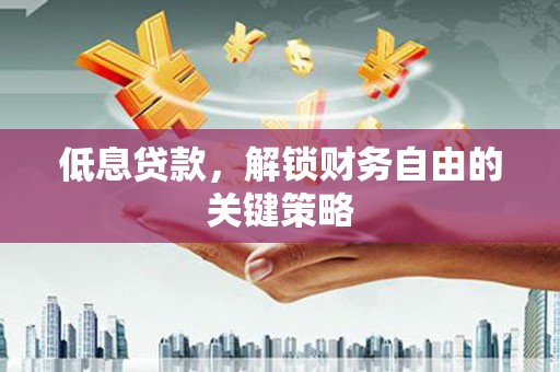 仙游低息贷款，解锁财务自由的关键策略