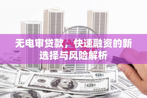仙游无电审贷款，快速融资的新选择与风险解析