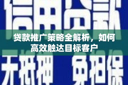 仙游贷款推广策略全解析，如何高效触达目标客户