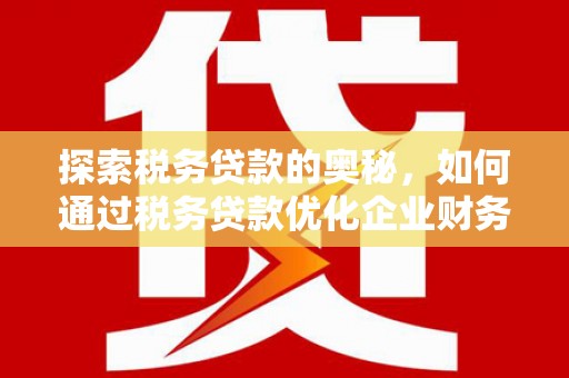 仙游探索税务贷款的奥秘，如何通过税务贷款优化企业财务