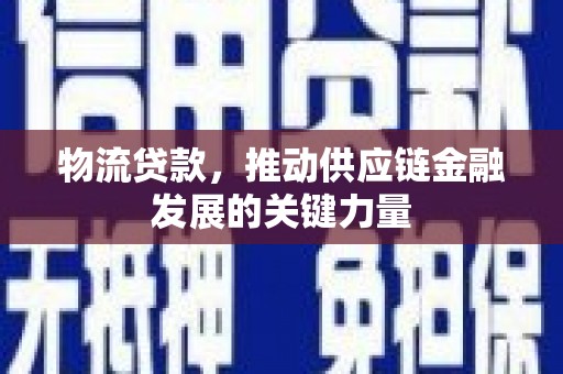 仙游物流贷款，推动供应链金融发展的关键力量