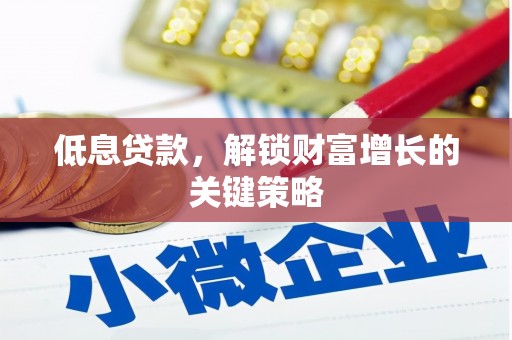 仙游低息贷款，解锁财富增长的关键策略