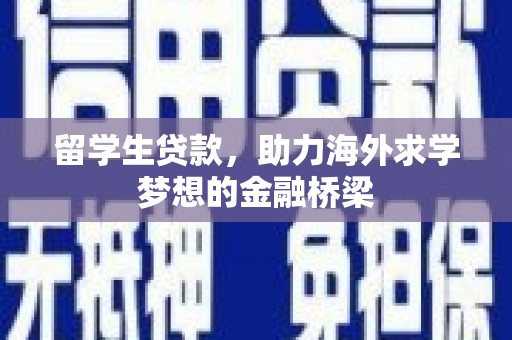 仙游留学生贷款，助力海外求学梦想的金融桥梁