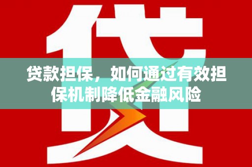 仙游贷款担保，如何通过有效担保机制降低金融风险