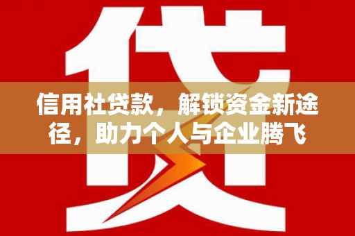 仙游信用社贷款，解锁资金新途径，助力个人与企业腾飞