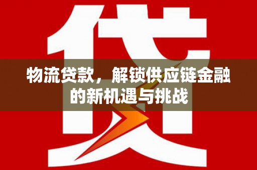 仙游物流贷款，解锁供应链金融的新机遇与挑战