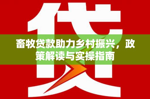 仙游畜牧贷款助力乡村振兴，政策解读与实操指南