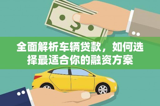 仙游全面解析车辆贷款，如何选择最适合你的融资方案