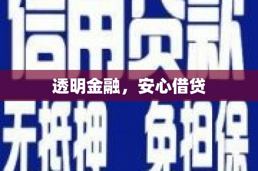 仙游透明金融，安心借贷