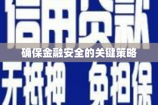 仙游确保金融安全的关键策略